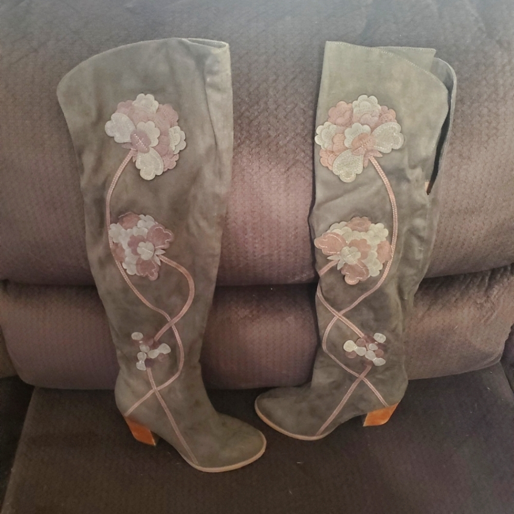 Thigh High Olive Green Boots